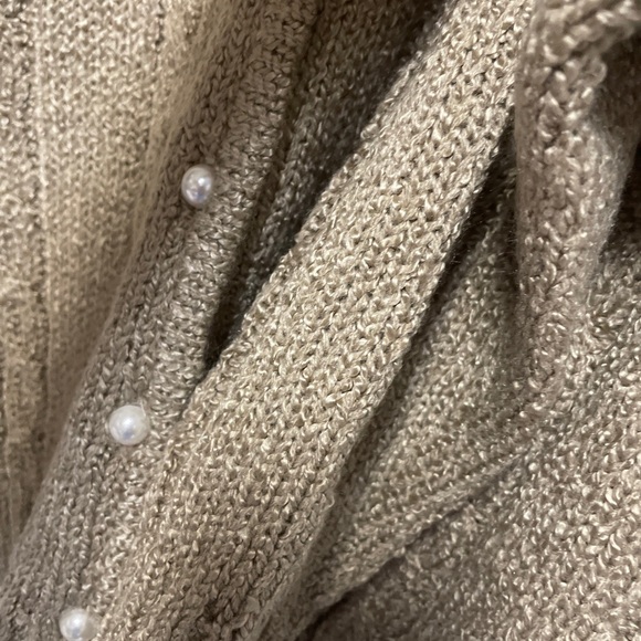 Jennifer Moore Womens Tan/buff Long Sleeves Button Front Cardigan Sweater M - Picture 8 of 16